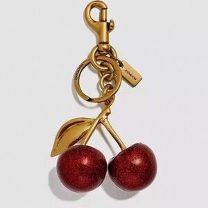 Coach Cherry Red and Gold Key Holder
